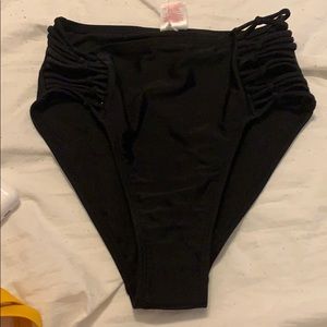 high rise small black bikini bottom